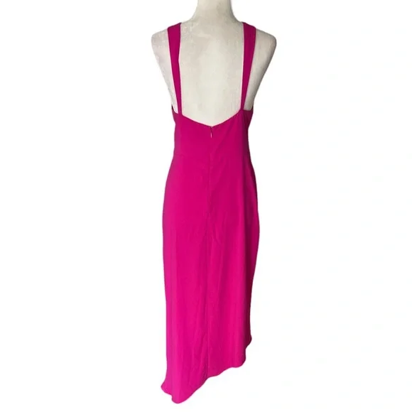 Lovers + Friends Claire Very Berry Pink Asymmetrical Bodycon Midi Maxi Dress - L - Picture 9 of 15